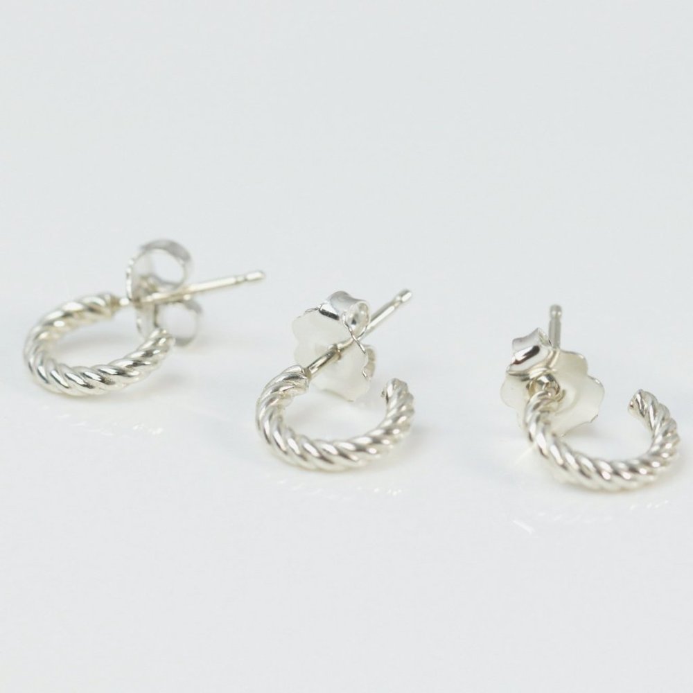 Silver Rope Hoops - Picture 6 of 6